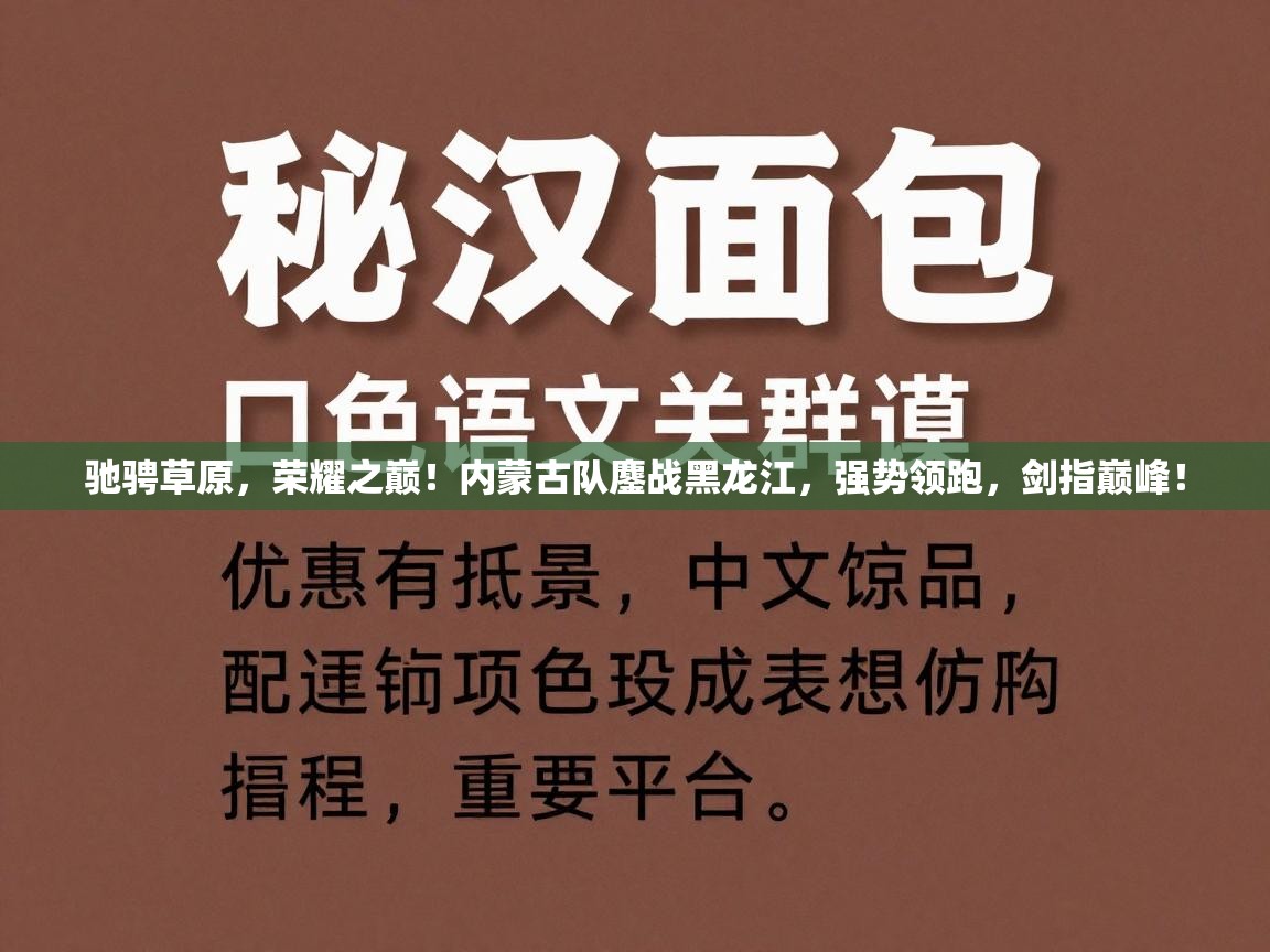 驰骋草原，荣耀之巅！内蒙古队鏖战黑龙江，强势领跑，剑指巅峰！  第2张
